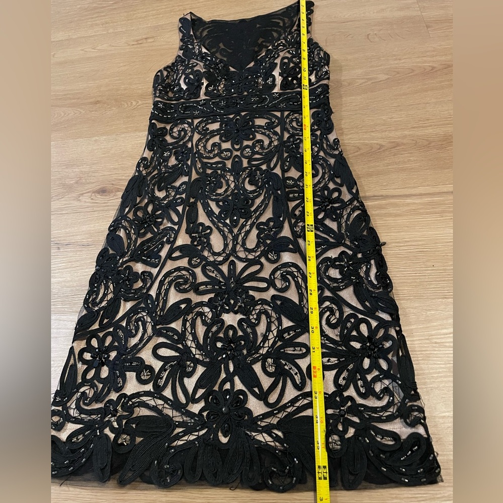 Sue Wong Nocturne Black Lace Beaded Evening Cocktail Dress Size 2 - Picture 7 of 14